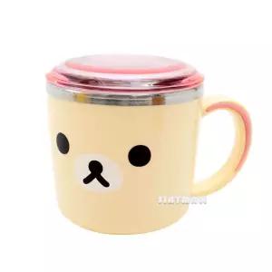 리락쿠마 컵 뚜껑 스텐컵 260ml(아이보리) 4063