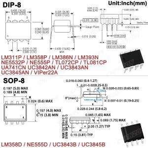 10PCS Ne555 원래 집적 회로 칩 Ne 타이머 Lm358 Tl072 Viper22a Ua741 Uc3843 IC
