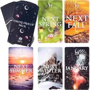 BWTY 초보자를 위한 의미가 담긴 타임 오라클 카드 60장 세트 사랑 에너지 영혼 일 우정 전생에 관한