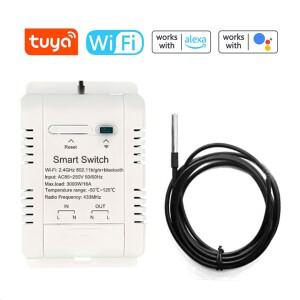 Tuya Wifi 16A 수조 온실 창고 용 온도 조절기 프로브 센서가있는 스마트 습도 스위치 전원 모니터