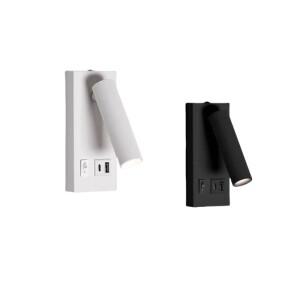 USB 충전 -C 회전 표면 장착 독서 벽 조명 램프 LED 5W 스팟 통 천장 침실 호텔 연구 AC85-230V