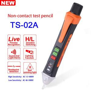 T02A 스마트 전압 검출기 비접촉 연필 펜 표시기 브레이크 포인트 파인더 사운드 라이트 알람