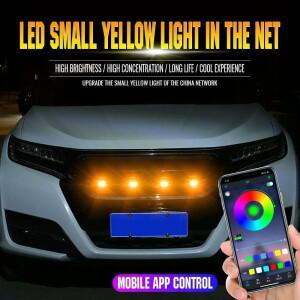 Led 자동차 전면 그릴 조명 범용 주간 러닝 라이트 RGB APP 제어 중앙 그리드 경고등 외부 액세서리