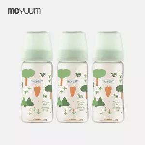 모브아 젖병 250ml 증정(유꼭지)모윰 3세대 PPSU 노꼭지 올인원 젖병 270ml 트리플팩(디자인선택) 베러그린