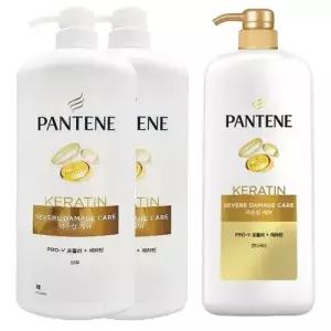 팬틴 극손상케어 샴푸x2개+극손상케어 컨디셔너 린스x1개 각각1200ml