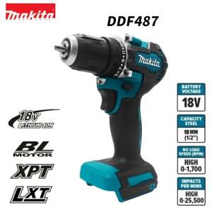 DDF487 18V 무선 드라이버 충전식 스크류드라이버 브러시리스 임팩트 공구 드릴 전동