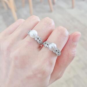랑데시아 여성반지 실버 925 SILVER 은 글래머러스 진주 오픈반지