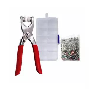 DIY 똑딱이 단추 펀칭기 실버 스냅 100개 세트치 옷단추 수예부자재 펀치 달기 DIY치 DIY치기