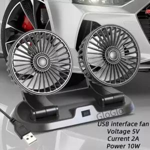 자동차 선풍기 냉각 듀얼 USB 2 단 속도 조절 가능 공기 액세서리 바람 5V 12V 24V
