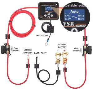 12V 140A 듀얼 배터리 스마트 아이솔레이터 LCD 디스플레이 VSR 자동차 디지털 전압 감지 설정 캠핑카용 분