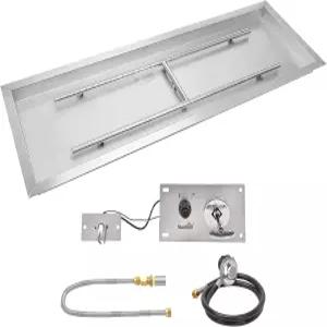 Stanbroil 24 x 8인치 직사각형 드롭인 가스 화덕 (스파크 점화 키트 포함) 304 스테인리스 스틸 버전 최대
