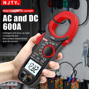 NJTY 디지털 클램프 미터 600A DC / AC 전류 자동 범위 멀티 카운트 전압계 플라이어 NCV 옴 전기 기술자