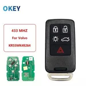 Okey 원격 자동차 키 스마트 볼보 S60 S80 V40 V60 V70 XC60 20072016 FCCIDKR55WK49264 433MHZ