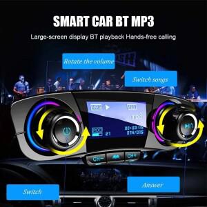 차량용 MP3 플레이어 블루투스 시거잭 충전기 QC3.0 고속 USB 플래시 드라이브 핸즈프리 FM 트랜스미터