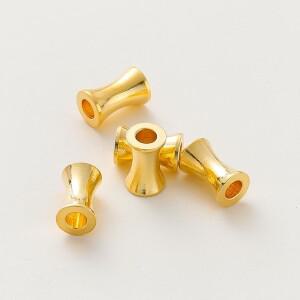 20PCS 5-10mm 14/18K 골드 컬러 도금 황동 원통형 스페이서 비즈 팔찌  보석 Accessorie