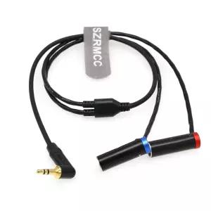 RMCC 3.5mm TRS Right Angle to TA3M Dual Mini XLR 3핀 수컷 로우 프로파일 오디오 케이블 Rode Wireless