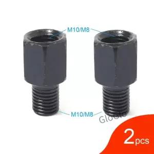 1 쌍 검은 오토바이 미러 어댑터 M10 10MM M8 백미러 변환 볼트 시계 방향 반시계 오른쪽 왼쪽 스레드