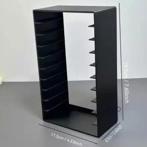 10칸 블랙 플라스틱 테이프 보관 랙 내구성 있는 가정 및 사무실용 홀더 CD/DVD 미디어 정리대