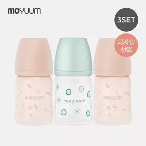 모윰 실리콘코팅 노꼭지 유리젖병 150ml 트리플팩 - 디자인 선택