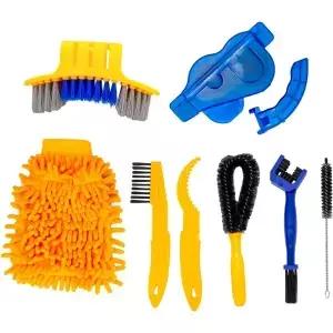GORIX ycle Cleaning Set 8Piece Chain Brush Dirt ver Cleaner Machine S Car Wash Towel Road Bike Full