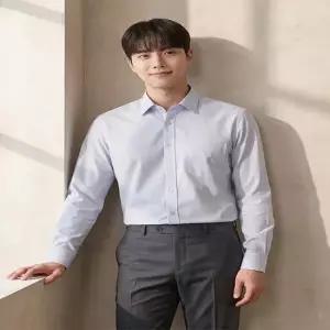 [오스틴리드]그레이 면혼방 클래식 드레스 셔츠-A3FA2211732B