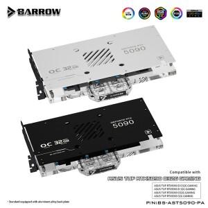 ASUS TUF 5090D 워터쿨러용 Barrow GPU 워터 블럭, 5V ARGB SYNC, 블랙/화이트 BS-AST5090-PA