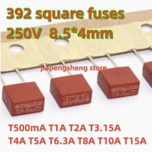 10개 392 사각 퓨즈 T500mA 1A 6.3A 250V 전원 공급 장치 보험