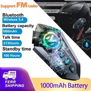 오토바이 방수 헬멧 셋 Bt 5.4 무선 핸즈프리 통화 Mp3 음악 플레이어 스피커 (배터리 수명 32시간)