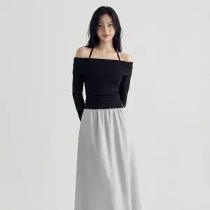 [하프클럽/]여리핏 오프숄더 홀터넥 긴팔티 UJS-257