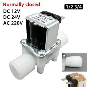 1개 일반적으로 닫힌형 솔레노이드 밸브 DC12V 24V AC220V 1/2인치 3/4인치 물 제어 수나사 플라스틱