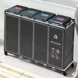 재활용 분리수거함 커버세트/분리수거대 쓰레기통 4단
