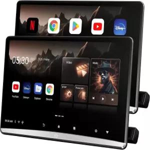 Seventour 12.4인치 4K Android 13 Car TV 헤드레스트 모니터 Pair 듀얼 링크 터치 스크린 뒷좌석