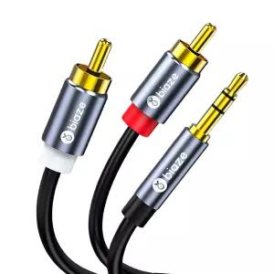 biaze 3.5mm to RCA 오디오 케이블 4.9FT 수컷 스마트폰 MP3 태블릿 스피커 HDTV용 어댑터