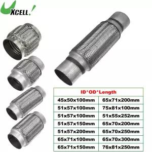 배기음튜닝 머플러 UXCELL 51x55x252mm 51x57x150mm 58x63x250mm 자동차 배기 튜브 텔레스코픽 스테인레스