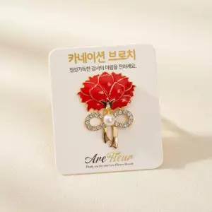 장식 고급 브로치 4cm 뱃지 어버이날 스승의날 선물용 금속 카네이션