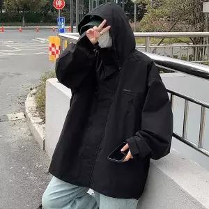 [리빌모아]남녀공용 오버핏 베이직 후드 하프 야상 DMS-JKA-SISJP20-블랙-R