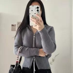 클래식 여성 니트 집업 크롭 가디건 점퍼 겨울아우터 데일리자켓 패션자켓 n-D70C3