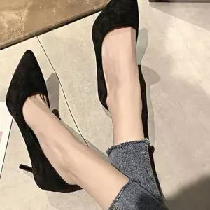 스웨이드 여성 구두 미들힐 5cm 7cm 슬링백 스틸레토힐 하이힐 수제화 n-13DD1