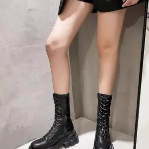 데일리 통굽 여자 레이스업 블랙 롱 워커 CGWFGVDDH 플랫워커 겨울신발
