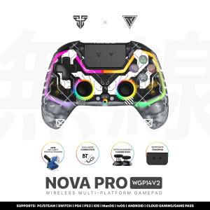 FANTECH WGP14-V2 게임 컨트롤러 RGB 라이트 블루투스 무선 패드 PS4 PS3/스위치/PC/휴대폰 용 홀 효과 조