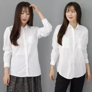 여성 화이트 셔츠 루즈핏 기본핏 면 남방 정장 긴팔