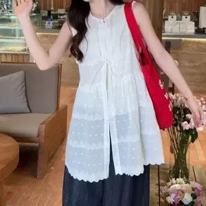 코디 몸매 조끼 레이어드 체형 깔끔하고 패션 실루엣 자연스러운 여름 여리여리한 커버 민소베