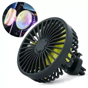 저소음 LED 송풍구 선풍기 블랙 3단 풍속 차량용 usb선풍기