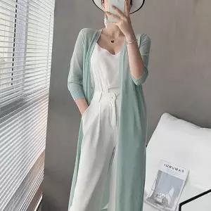 (다올)여성 여름 오픈롱가디건 데일리 루즈핏 시스루 롱가디건
