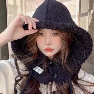 털 후드 바라클라바 뽀글이 겨울 여자 모자 넥워머 DD-12991 니트바라클라바 여성바라클라바