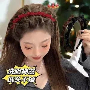 미끄럼 방지 클립 링이 있는 땋은 머리 장식 제작된 이중 밴드 헤어밴드 세련된 머리핀