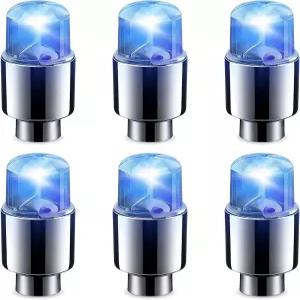 Fiknonk 6PCS LED 타이어 밸브 스템 캡 라이트 360도 가시성 방수 휠 자동차용 장식용 플래시 램프