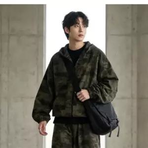 [만리픽] 남자 아웃도어 밀리터리 카모 전술 후드 집업