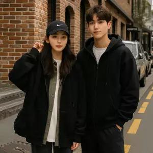 (스타일하우스)후드집업 후디 점퍼 심플 베이직 남녀공용 베이스