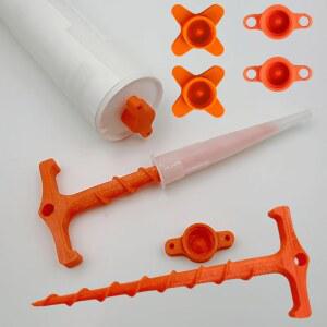 3D 프린팅 실리콘 코킹 노즐 건 재사용 DIY 실란트 제거기 막힘 가용 드릴 청소 가능한 및 도구 나선형